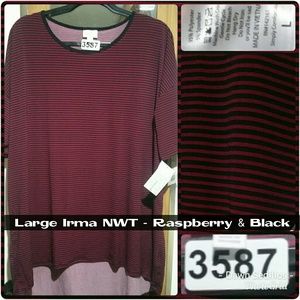 FINAL SALE! Lularoe Large Irma Rspbry & Blk